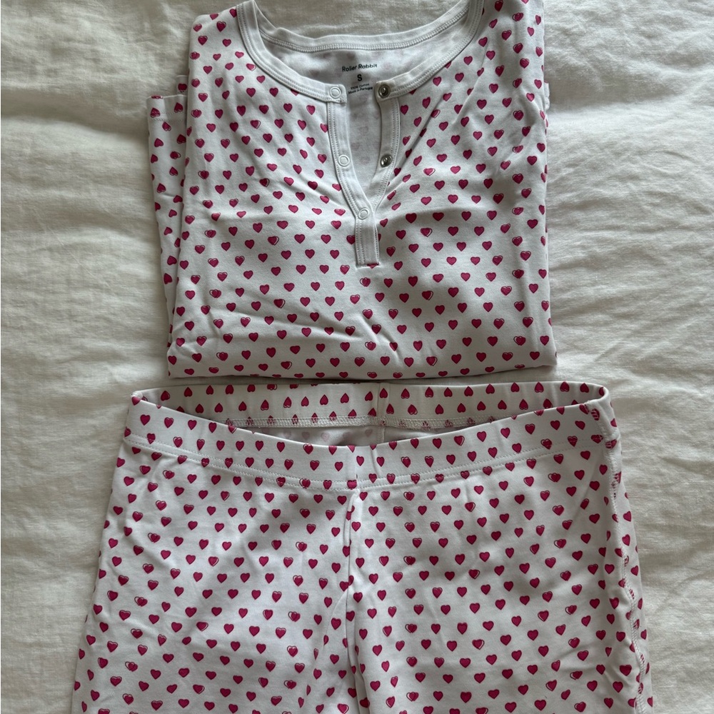 White and Pink Heart Pajama Set